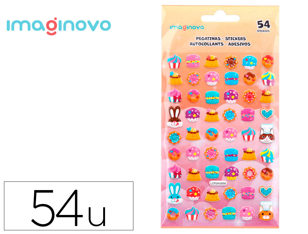 PEGATINAS IMAGINOVO DULCES MAGIC DREAMS CON RELIEVE 190X105 MM EN BLISTER