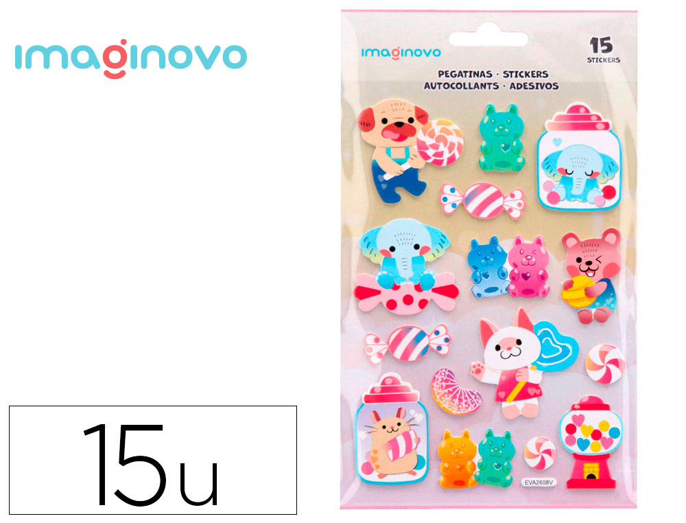 PEGATINAS IMAGINOVO DULCES MAGIC DREAMS CON RELIEVE 210X130 MM EN BLISTER