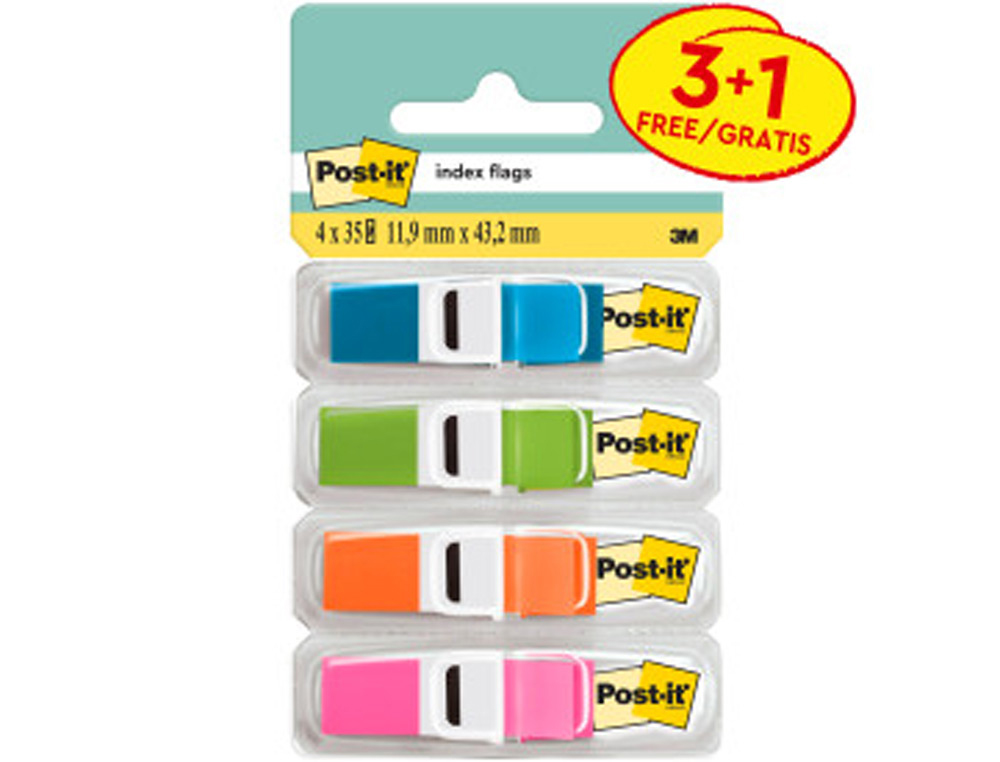 BANDERITAS SEALIZADORAS POST-IT 3+1 GRATIS CLIPSTRIP