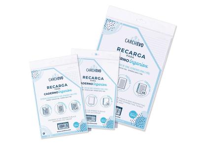 RECAMBIO CARCHIVO PARA CUADERNO INGENIOX DIN A5 50 HOJAS LISO