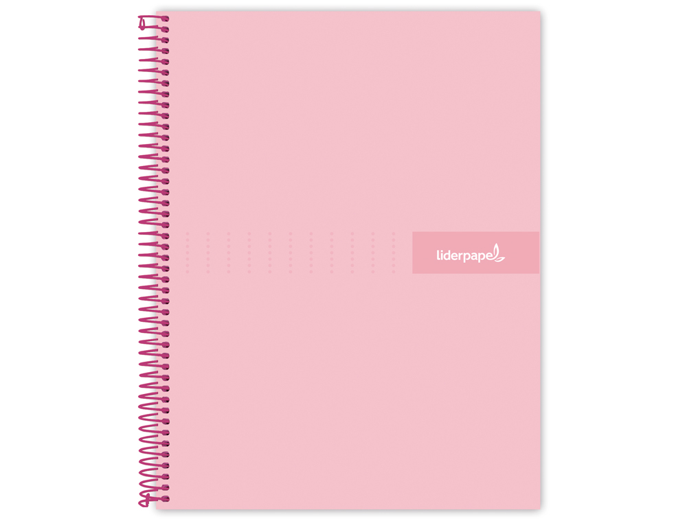 CUADERNO ESPIRAL LIDERPAPEL A5 MICRO CRAFTY TAPA FORRADA 120H 90GR CUADRO 5MM 5 BANDAS 6 TALADROS COLOR ROSA