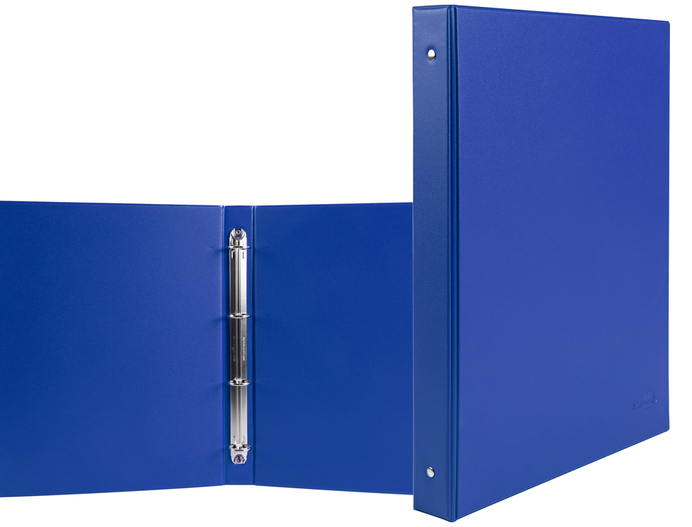 CARPETA LIDERPAPEL 4 ANILLAS 25 MM REDODAS PLASTICO FOLIO COLOR AZUL MARINO