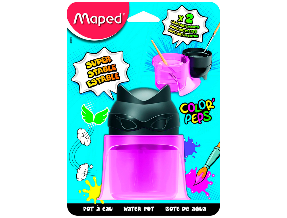 LIMPIADOR DE PINCELES MAPED COLOR PEPS 2 COMPARTIMENTOS SUPERHEROES