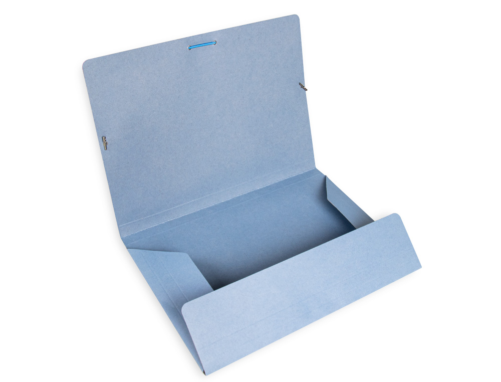 CARPETA LIDERPAPEL GOMAS TRES SOLAPAS CARTON PINTADO FOLIO COLOR AZUL