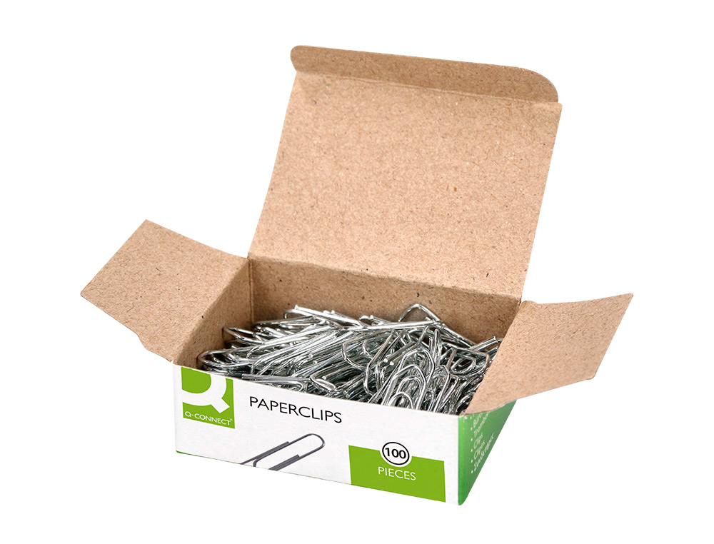 CLIPS NIQUELADOS Q-CONNECT N 1 PICOS 20 MM PUNTA CAJA DE 100 UNIDADES