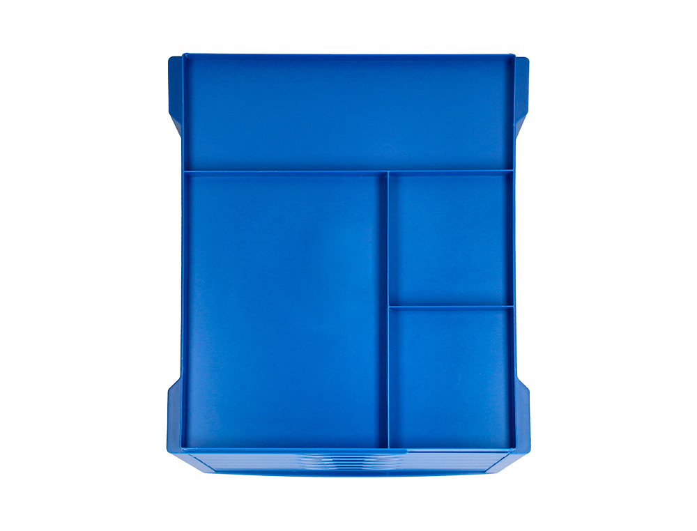 FICHERO CAJONES DE SOBREMESA Q-CONNECT BANDEJA ORGANIZADORA SUPERIOR 6 CAJONES COLOR AZUL OPACO