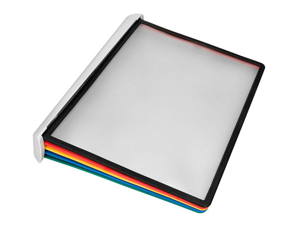 PORTACATALOGO DE PARED PLASTICO LIDERPAPEL CON 10 FUNDAS DIN A4 COLORES SURTIDOS