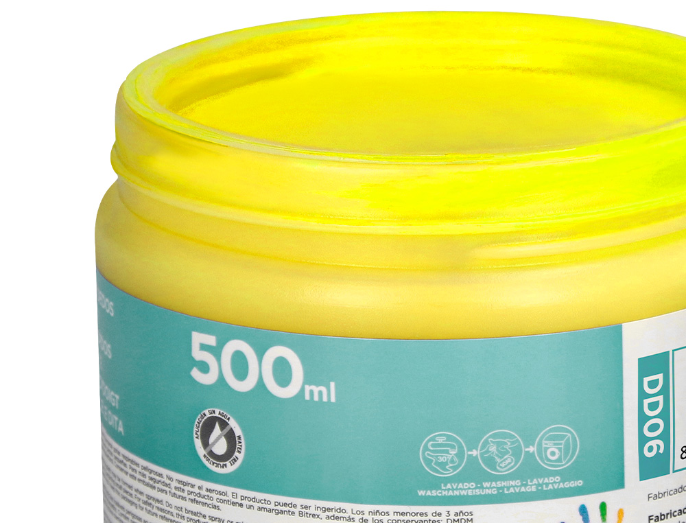 PINTURA DEDOS LIDERPAPEL TARRINA DE 500 ML AMARILLO