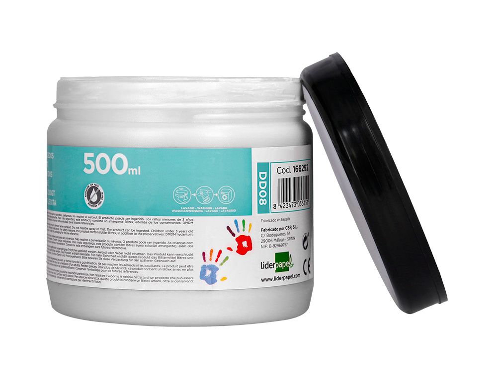 PINTURA DEDOS LIDERPAPEL TARRINA DE 500 ML BLANCO