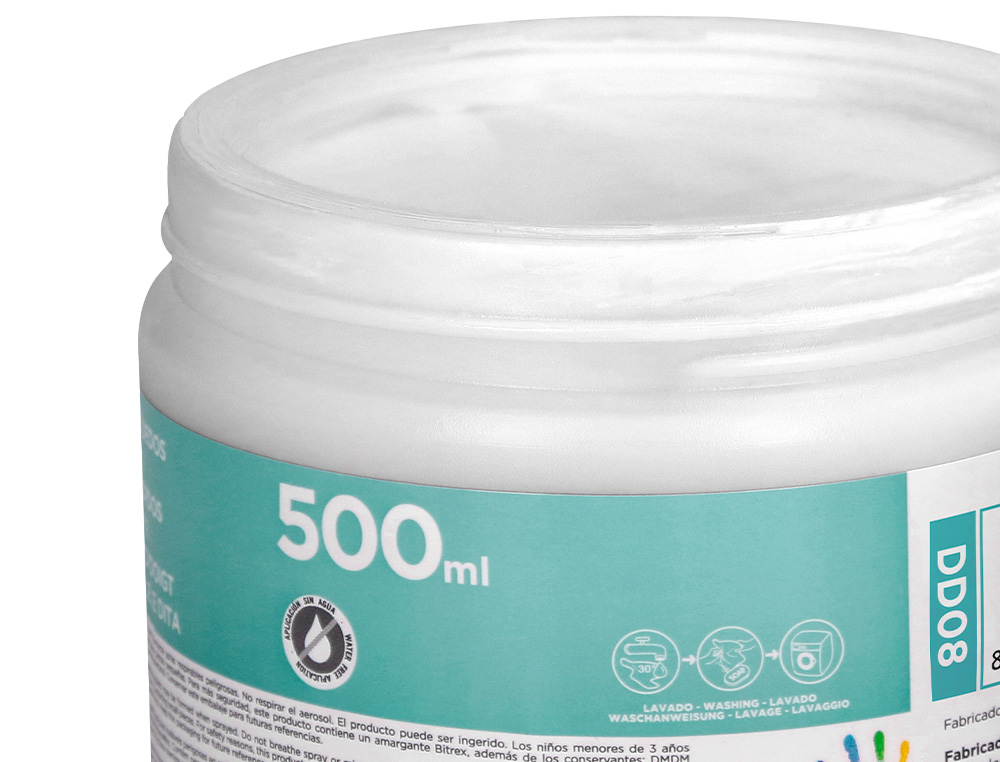 PINTURA DEDOS LIDERPAPEL TARRINA DE 500 ML BLANCO