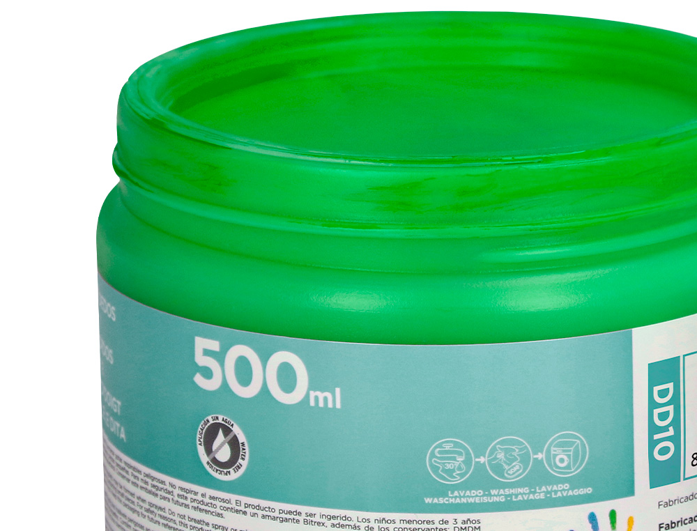 PINTURA DEDOS LIDERPAPEL TARRINA DE 500 ML VERDE