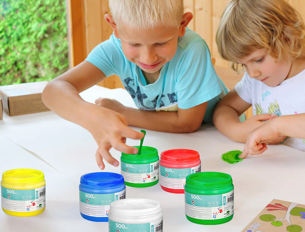 PINTURA DEDOS LIDERPAPEL TARRINA DE 500 ML VERDE