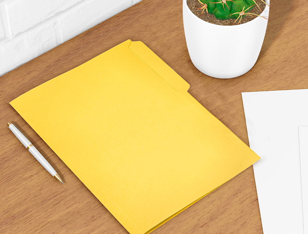 SUBCARPETA CARTULINA LIDERPAPEL FOLIO PESTAÑA IZQUIERDA 240G/M2 AMARILLO