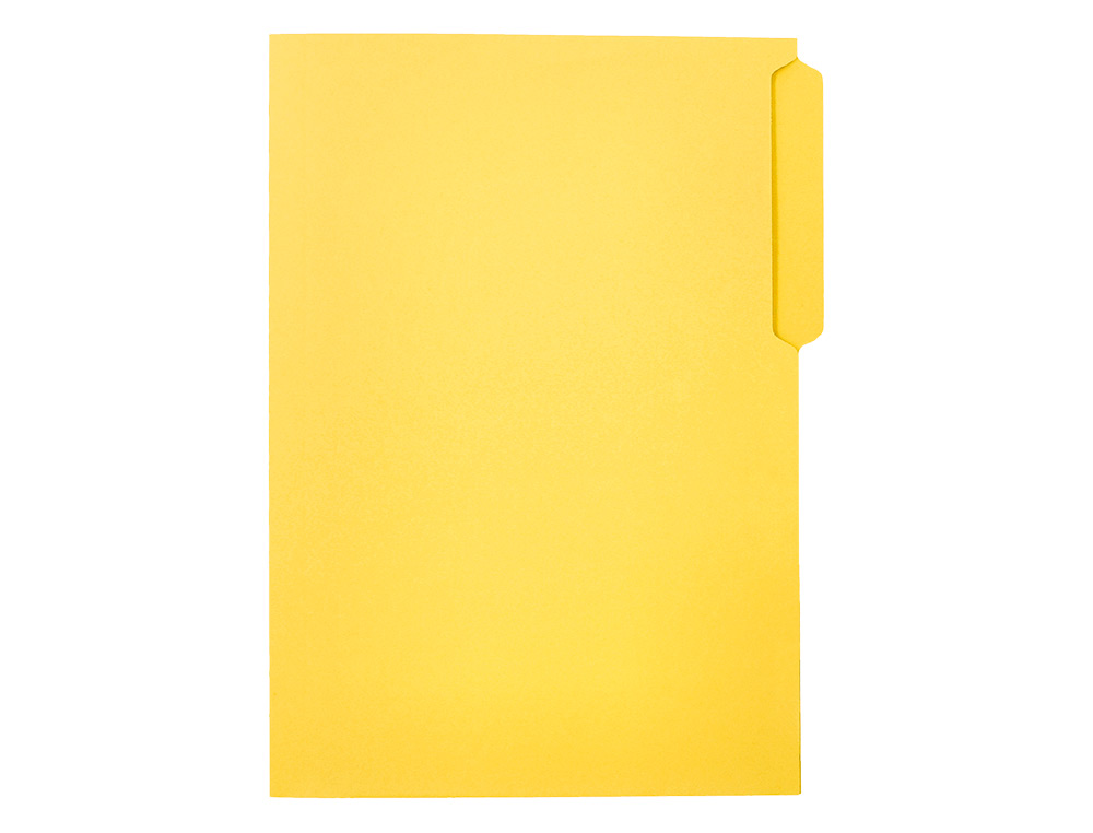 SUBCARPETA CARTULINA LIDERPAPEL FOLIO PESTAÑA IZQUIERDA 240G/M2 AMARILLO