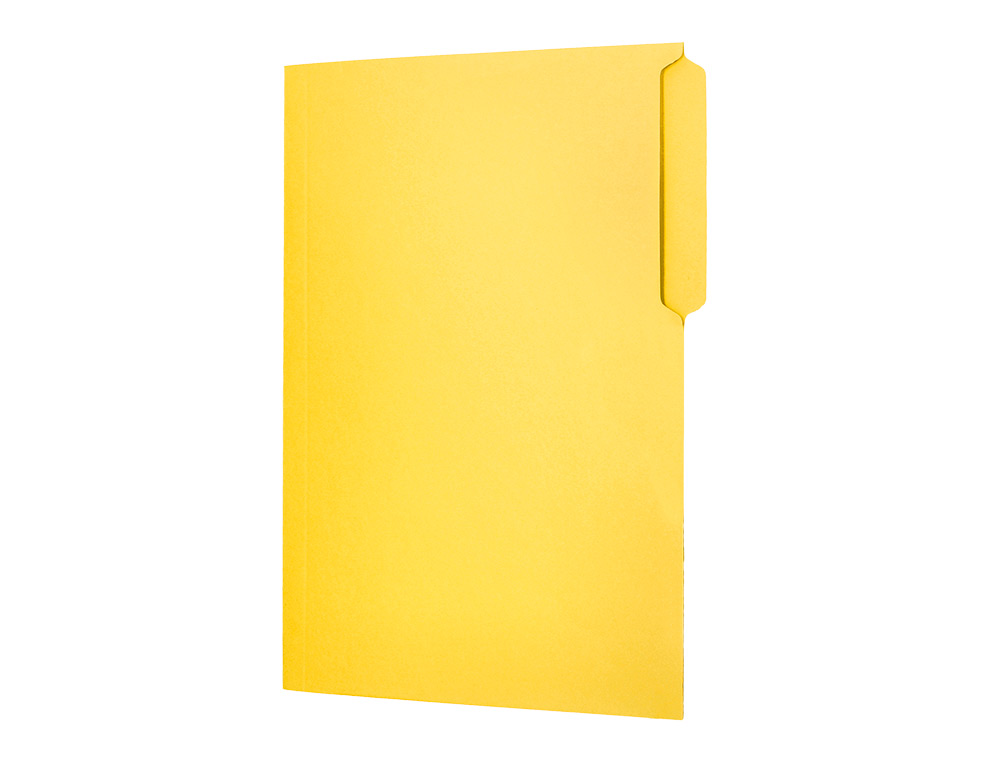 SUBCARPETA CARTULINA LIDERPAPEL FOLIO PESTAÑA IZQUIERDA 240G/M2 AMARILLO