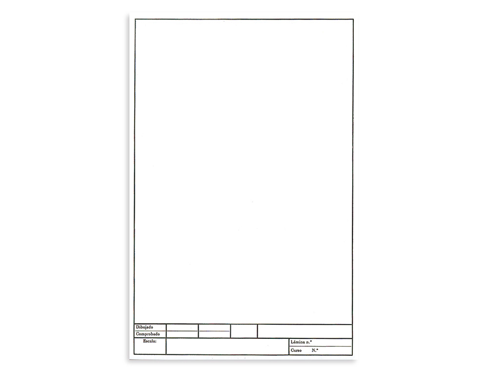 PAPEL DIBUJO LIDERPAPEL 210X297MM 150G/M2 CON CAJETIN PARA DATOS