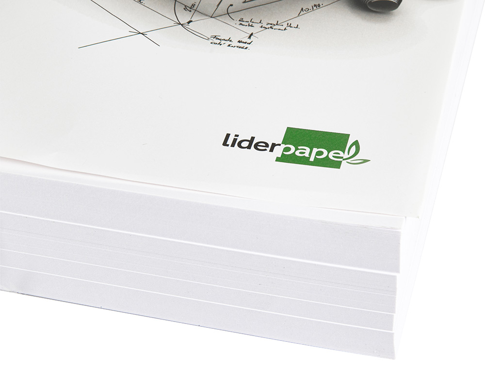 PAPEL DIBUJO LIDERPAPEL 210X297MM 150G/M2 CON CAJETIN PARA DATOS