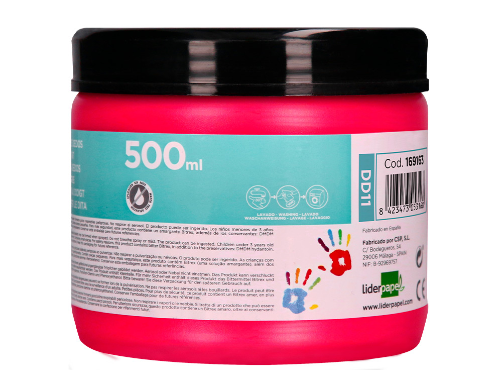 PINTURA DEDOS LIDERPAPEL MAGENTA TARRINA DE 500 CC