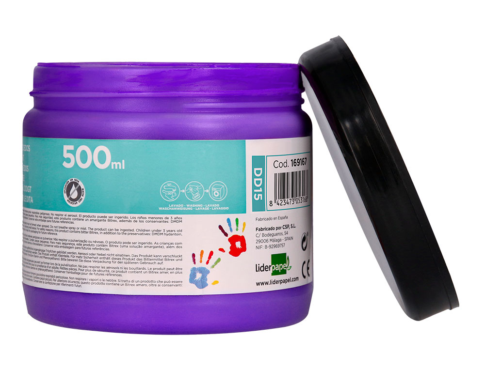 PINTURA DEDOS LIDERPAPEL VIOLETA TARRINA DE 500 CC