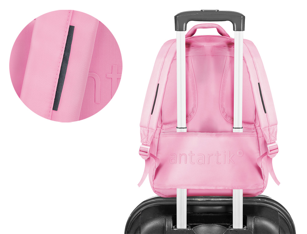 MOCHILA ANTARTIK FUSION FLEX MULTIBOLSILLO ROSA 19L 450X180X300 MM
