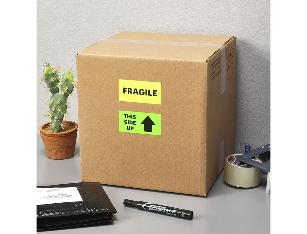 ETIQUETA ADHESIVA TICO ROJO FL UORESCENTESES PERMANENTE FSC LASER/INKJET/FOTOCOPIA 70X36 MMCAJA DE 1680 UNIDADES