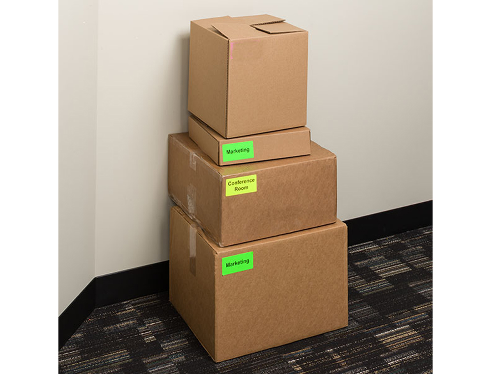 ETIQUETA ADHESIVA TICO ROJO FL UORESCENTESES PERMANENTE FSC LASER/INKJET/FOTOCOPIA 70X36 MMCAJA DE 1680 UNIDADES