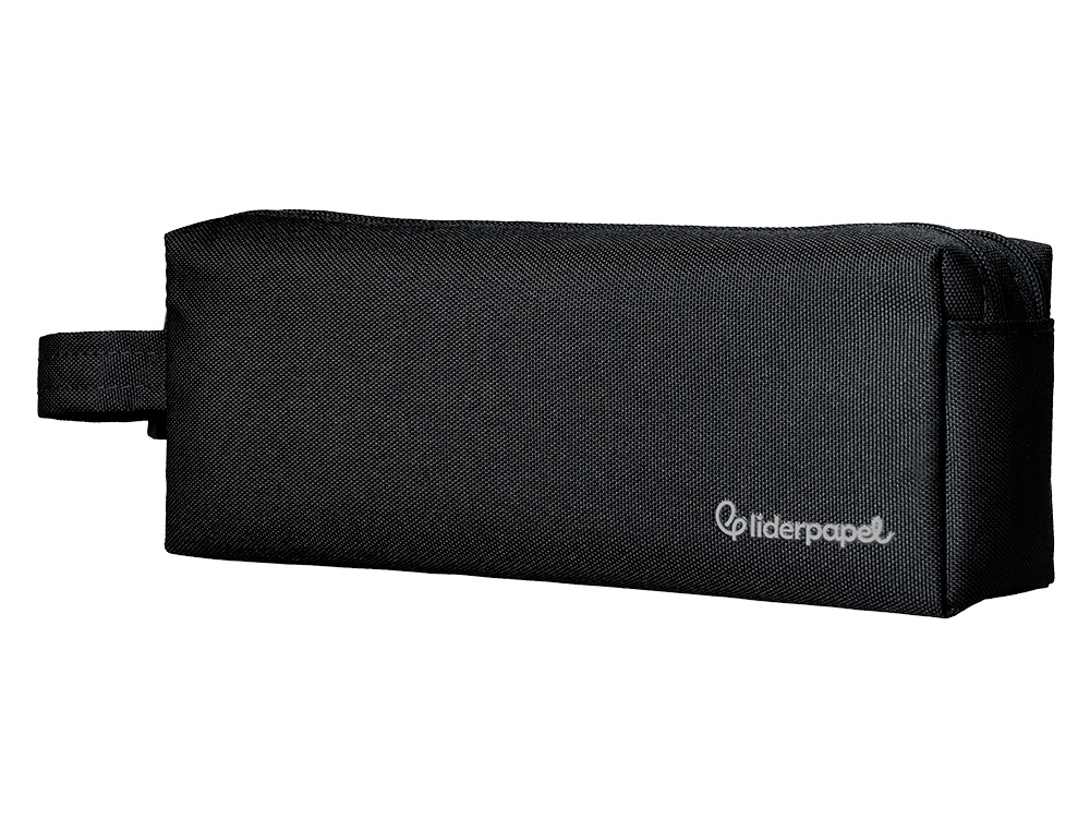 ESTUCHE PORTATODO LIDERPAPEL CLASSIC RECTANGULAR CON ASA 2 CREMALLERAS 210 X80MM NEGRO