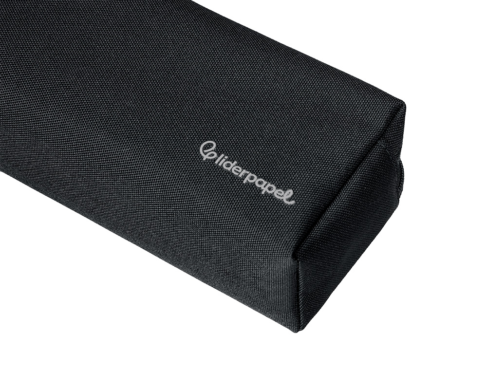 ESTUCHE PORTATODO LIDERPAPEL CLASSIC RECTANGULAR CON ASA 2 CREMALLERAS 210 X80MM NEGRO