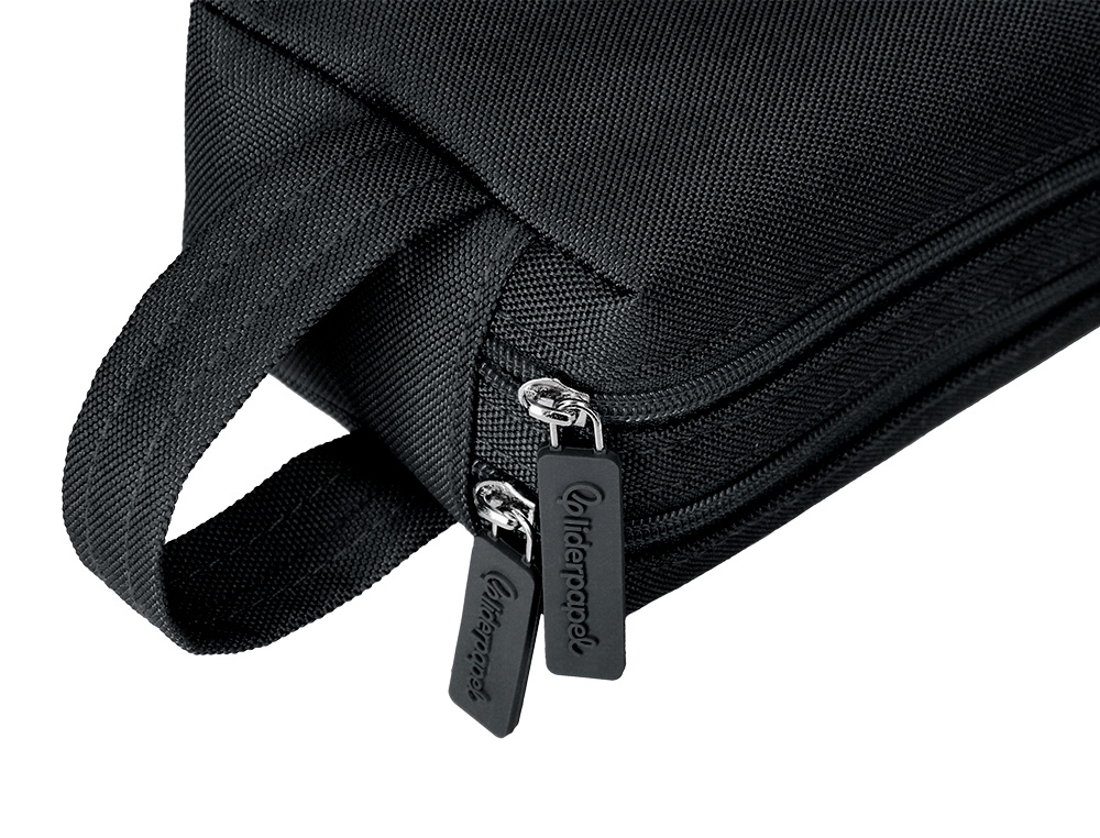 ESTUCHE PORTATODO LIDERPAPEL CLASSIC RECTANGULAR CON ASA 2 CREMALLERAS 210 X80MM NEGRO
