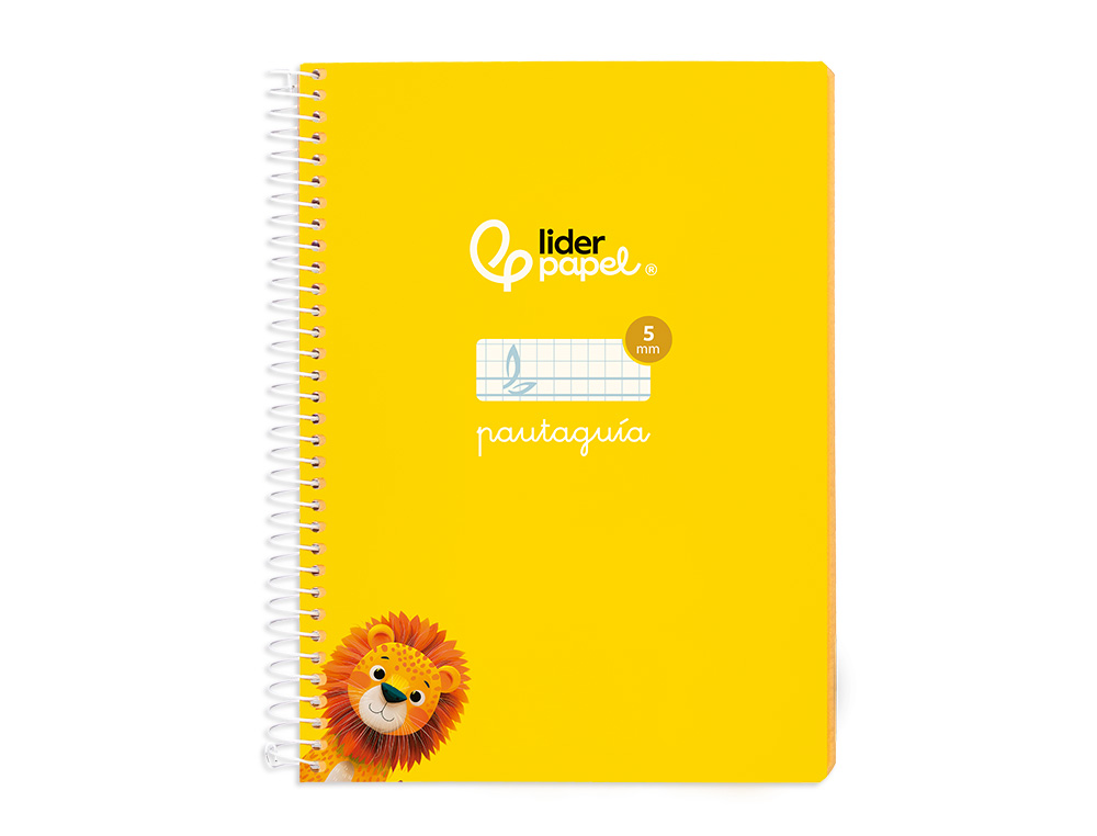 CUADERNO ESPIRAL LIDERPAPEL A5 PAUTAGUIA TAPA BLANDA 40H 75GR CUADRO PAUTADO 5MM COLOR AMARILLO
