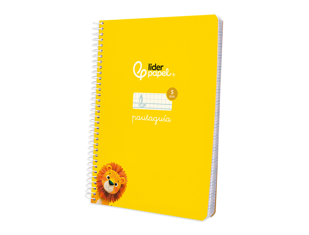 CUADERNO ESPIRAL LIDERPAPEL A5 PAUTAGUIA TAPA BLANDA 40H 75GR CUADRO PAUTADO 5MM COLOR AMARILLO