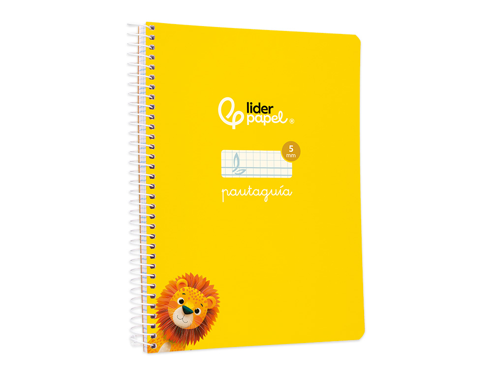 CUADERNO ESPIRAL LIDERPAPEL A5 PAUTAGUIA TAPA BLANDA 40H 75GR CUADRO PAUTADO 5MM COLOR AMARILLO