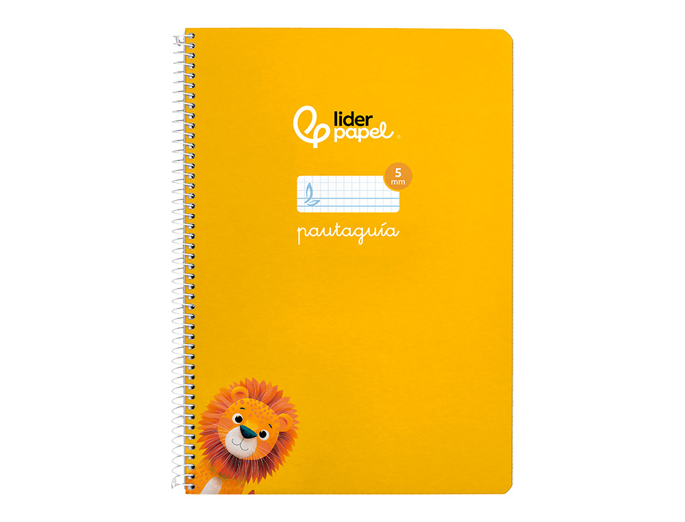 CUADERNO ESPIRAL LIDERPAPEL DIN A4 PAUTAGUIA TAPA DURA 80H 90GR CUADRO PAUTADO 5MM COLOR AMARILLO