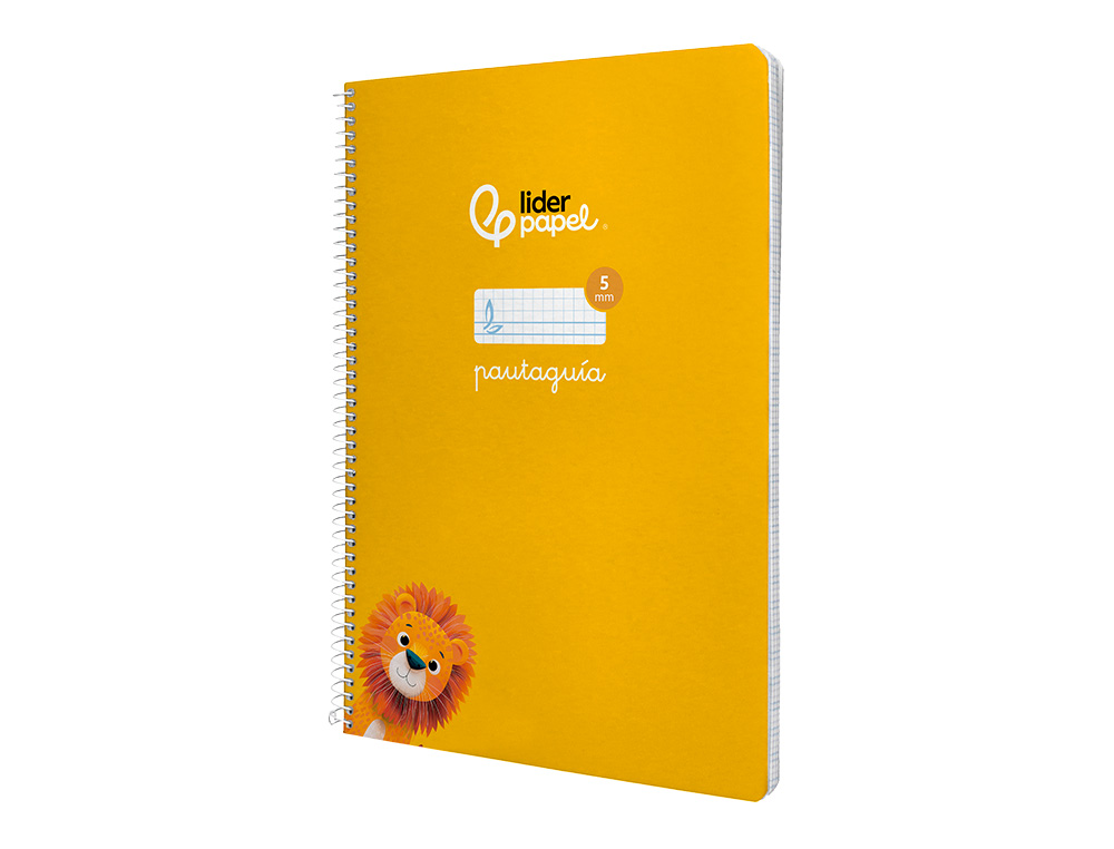 CUADERNO ESPIRAL LIDERPAPEL DIN A4 PAUTAGUIA TAPA DURA 80H 90GR CUADRO PAUTADO 5MM COLOR AMARILLO