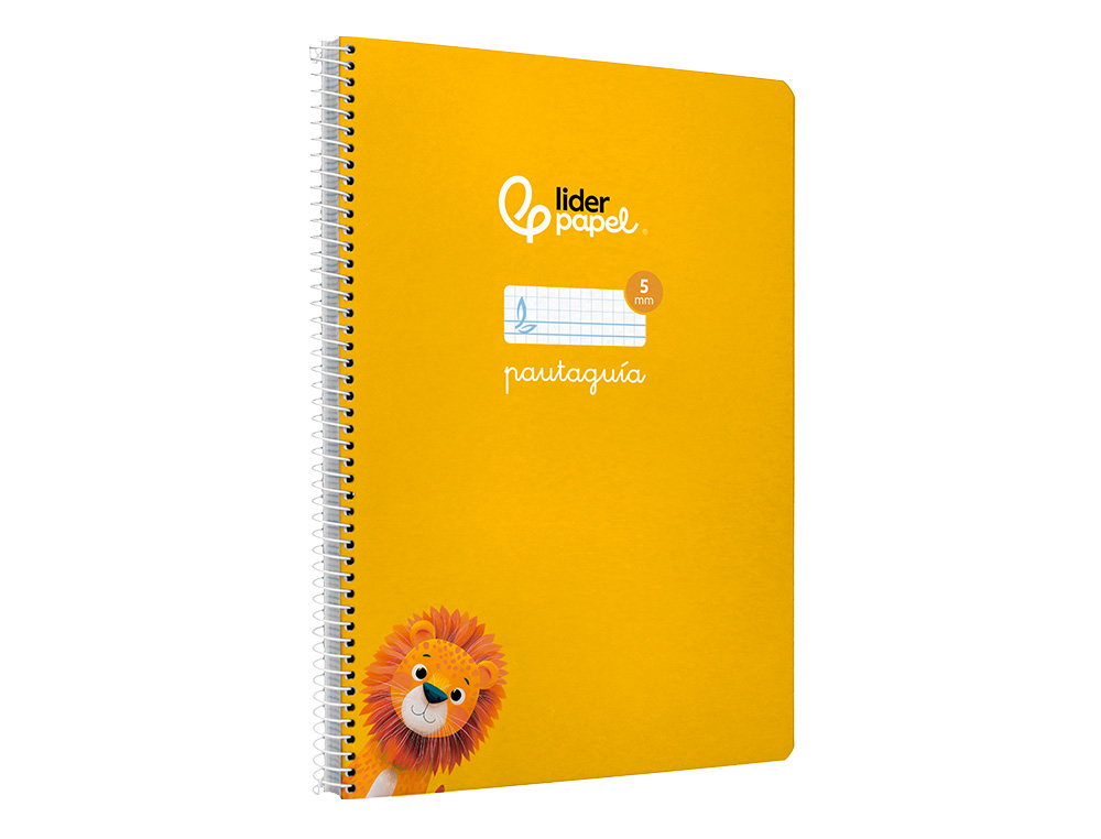 CUADERNO ESPIRAL LIDERPAPEL DIN A4 PAUTAGUIA TAPA DURA 80H 90GR CUADRO PAUTADO 5MM COLOR AMARILLO