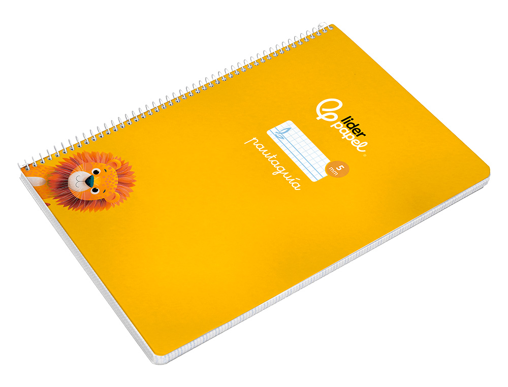 CUADERNO ESPIRAL LIDERPAPEL DIN A4 PAUTAGUIA TAPA DURA 80H 90GR CUADRO PAUTADO 5MM COLOR AMARILLO