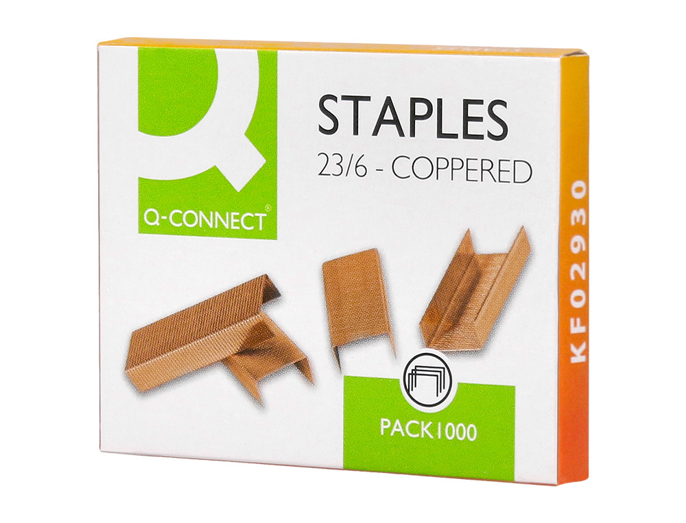 GRAPAS Q-CONNECT Nº 23/6 COBREADAS CAJA DE 1000 UNIDADES