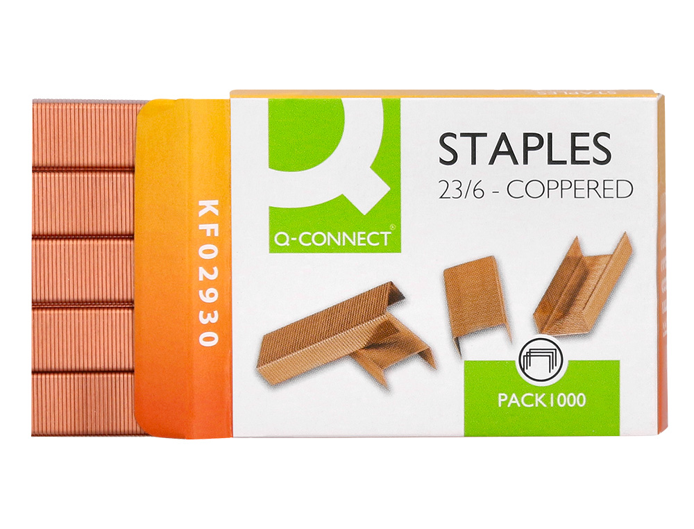 GRAPAS Q-CONNECT Nº 23/6 COBREADAS CAJA DE 1000 UNIDADES