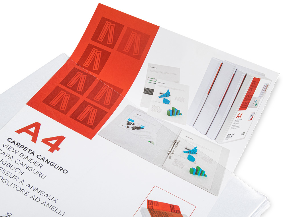 CARPETA CANGURO 4 ANILLAS MIXTAS 40MM LIDERPAPEL A4 PLASTICO COLOR BLANCO