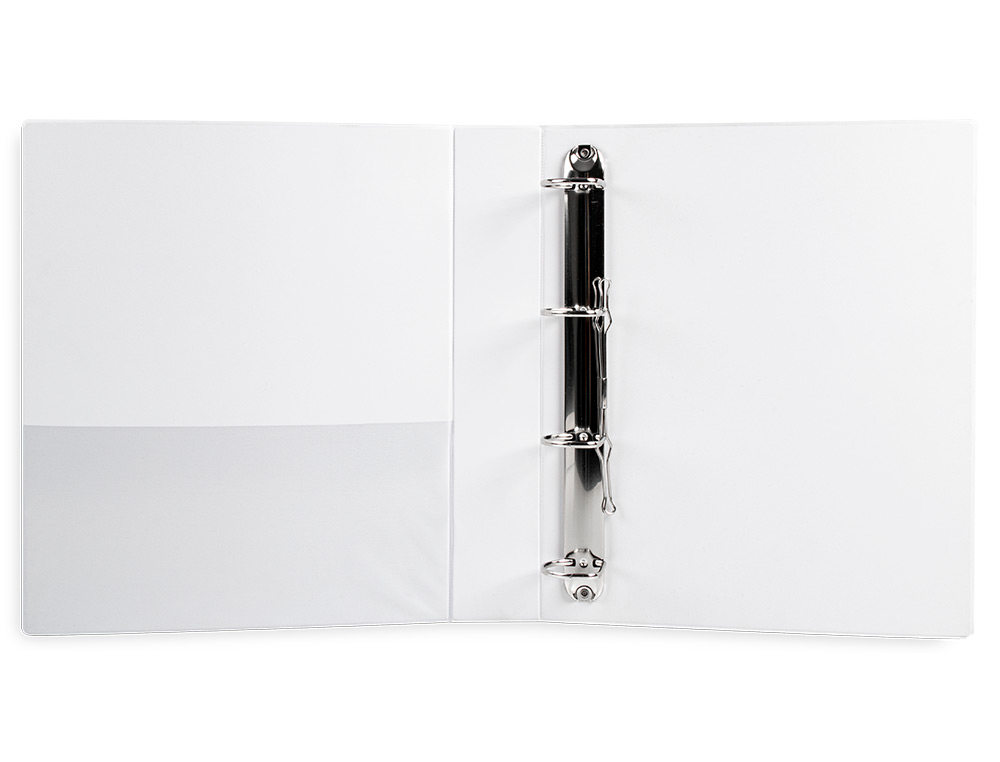 CARPETA CANGURO 4 ANILLAS MIXTAS 40MM LIDERPAPEL A4 PLASTICO COLOR BLANCO