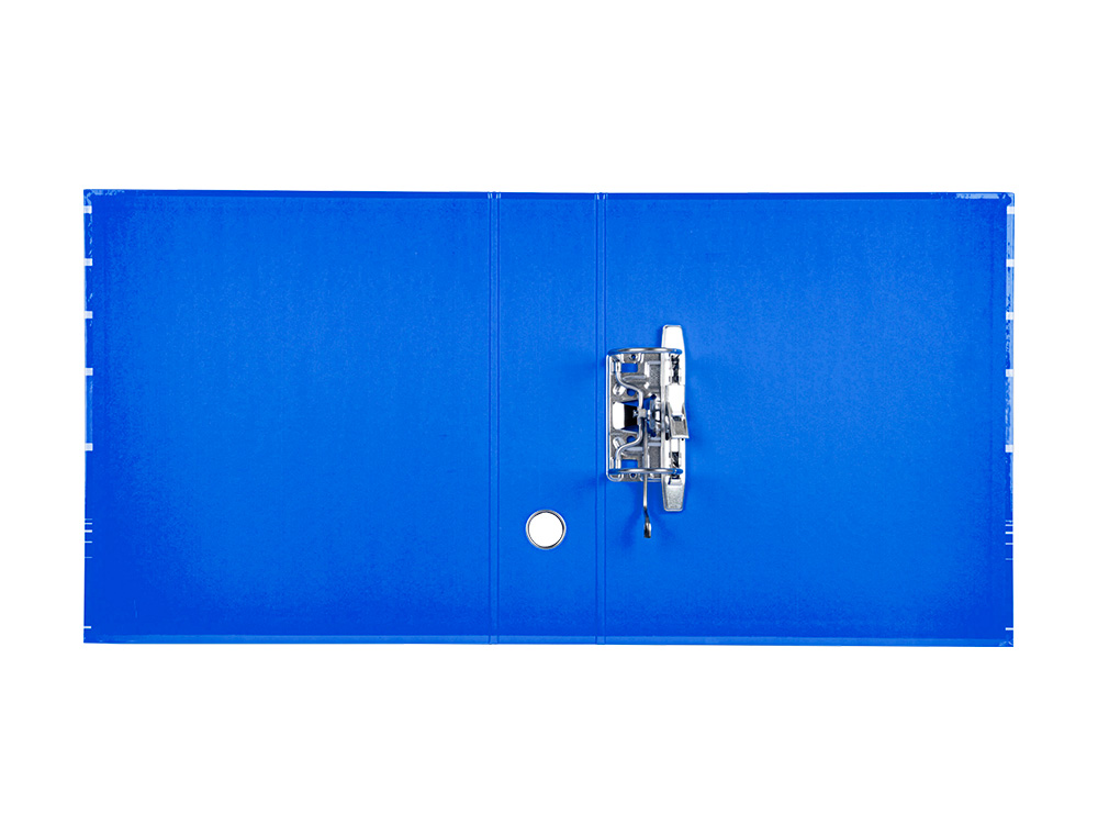 ARCHIVADOR DE PALANCA LIDERPAPEL A4 FILING SYSTEM FORRADO SIN RADO LOMO 80MM AZUL CON CAJA Y COMPRESOR METALICO