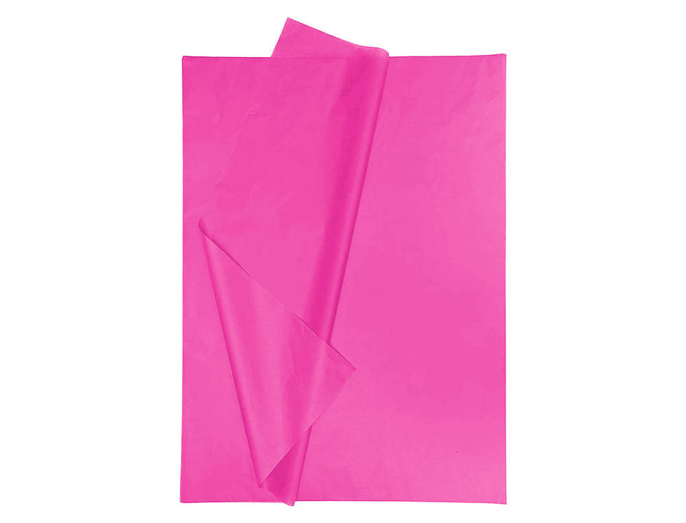 PAPEL SEDA LIDERPAPEL 52X76CM 18G/M2 BOLSA DE 5 HOJAS ROSA FUERTE
