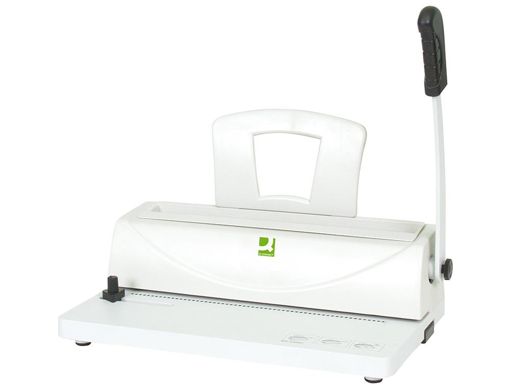 ENCUADERNADORA PARA ESPIRAL Q-CONNECT PERFORA 10 HOJAS TAMAÑO A4 ENCUADERNA HASTA 450 HOJAS PASO 5:1