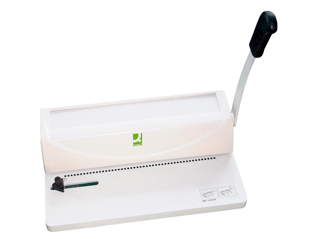 ENCUADERNADORA PARA ESPIRAL Q-CONNECT PERFORA 10 HOJAS TAMAÑO A4 ENCUADERNA HASTA 450 HOJAS PASO 5:1