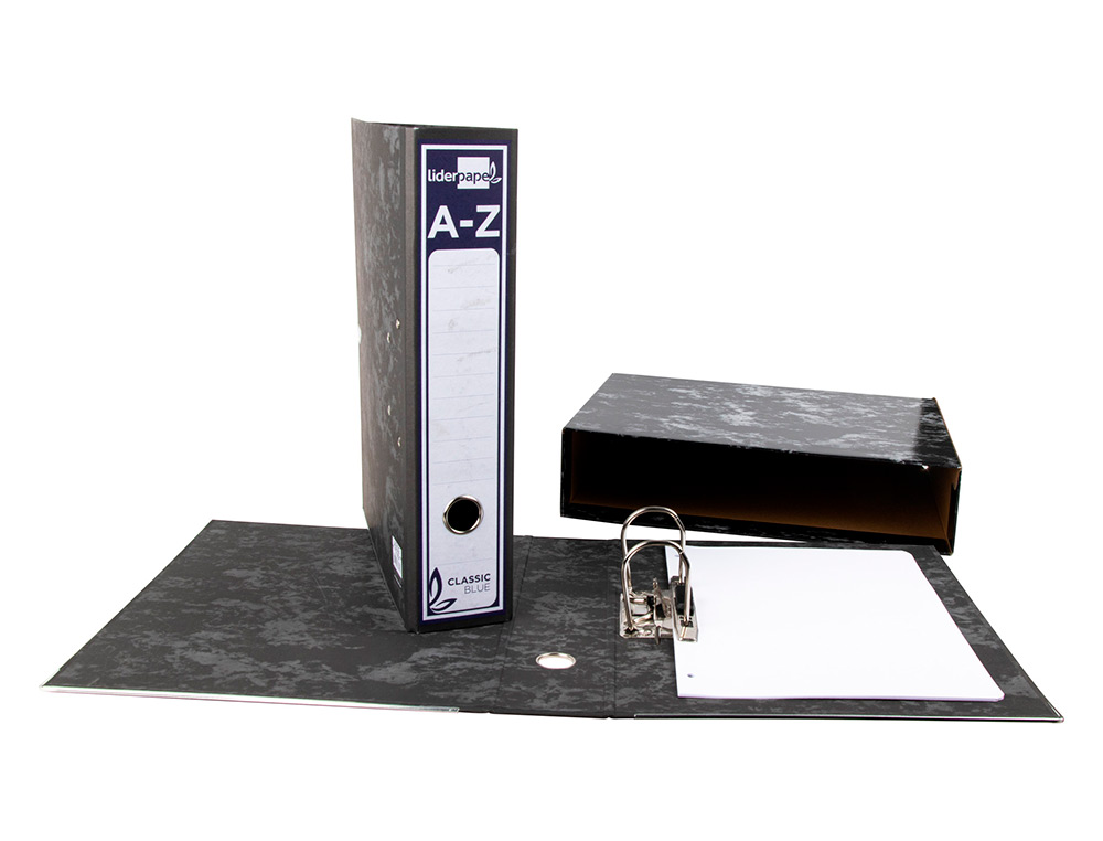 CAJA ARCHIVADOR LIDERPAPEL CLASSIC BLUE CUARTO NEGRA