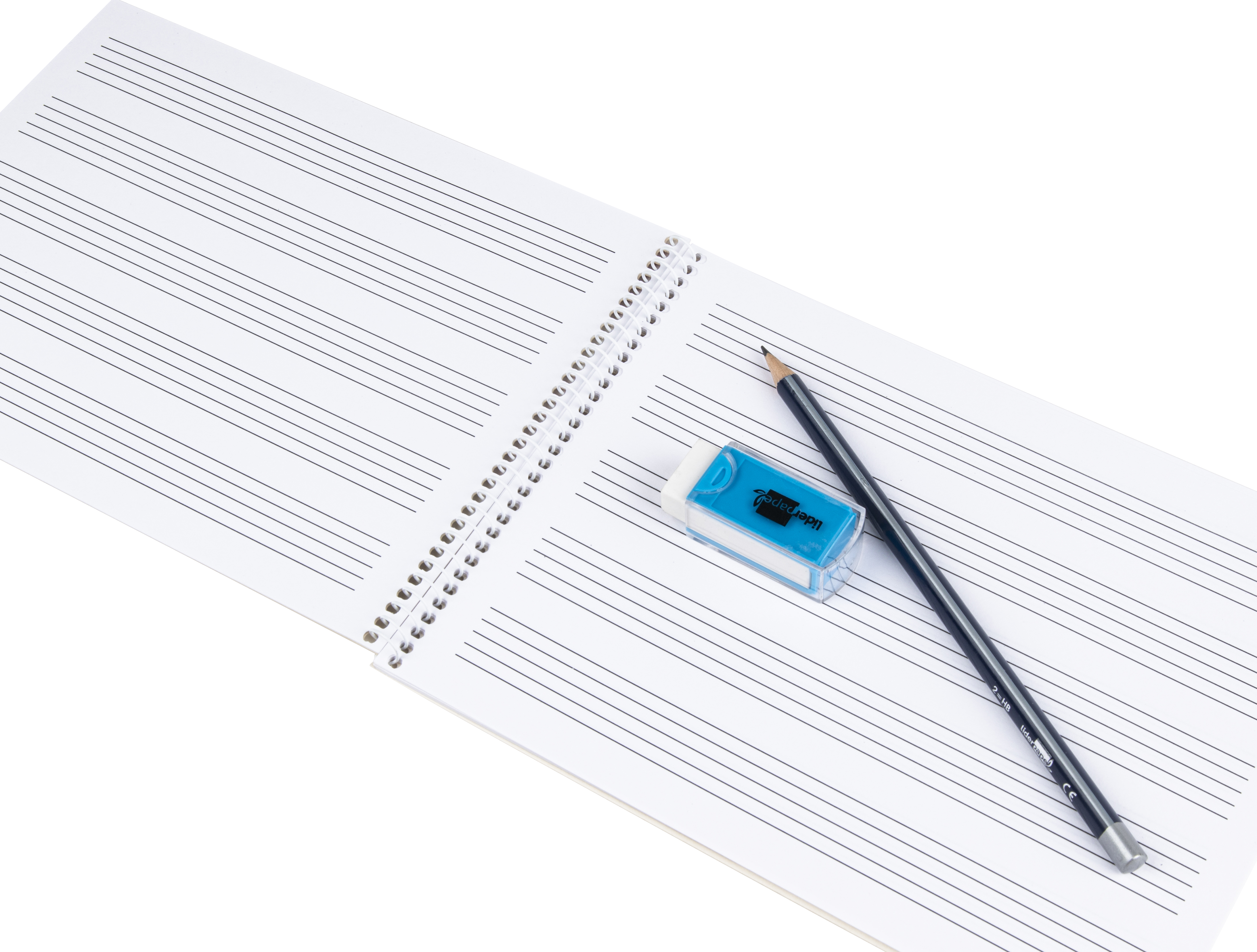 BLOC MUSICA LIDERPAPEL PENTAGRAMA 4MM CUARTO 20 HOJAS 100G/M2