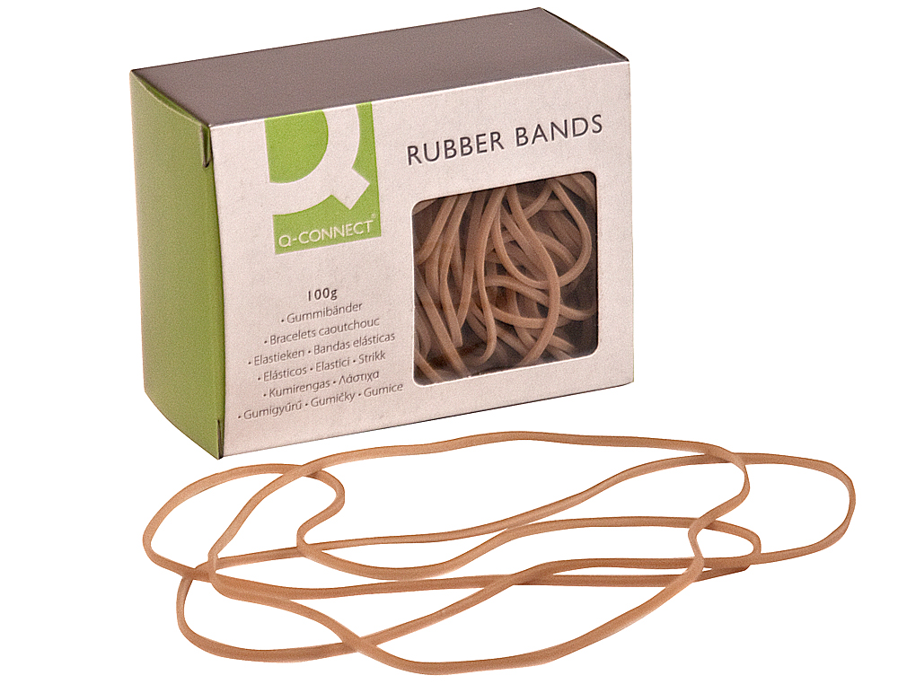 GOMILLAS ELASTICAS Q-CONNECT 100 GR NUMERO 20 200 X 2 MM