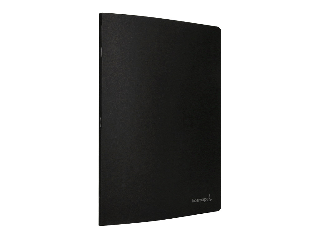 LIBRETA LIDERPAPEL TAPA NEGRA A4 80 HOJAS 60G/M2 HORIZONTAL CON DOBLE MARGEN