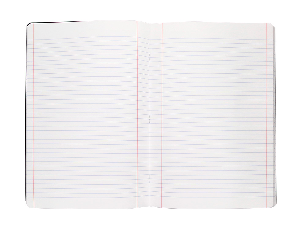LIBRETA LIDERPAPEL TAPA NEGRA A4 80 HOJAS 60G/M2 HORIZONTAL CON DOBLE MARGEN