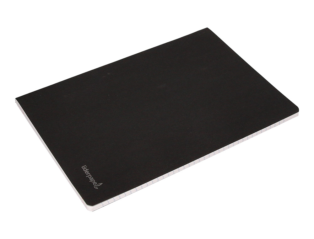 LIBRETA LIDERPAPEL TAPA NEGRA A4 80 HOJAS 60G/M2 HORIZONTAL CON DOBLE MARGEN